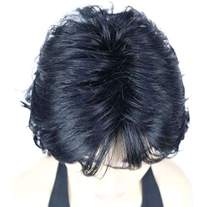 DILLARDS Lydell Short Wavy Curly Fluffy Synthetic Wigs With Bangs For Women Black - Image 2